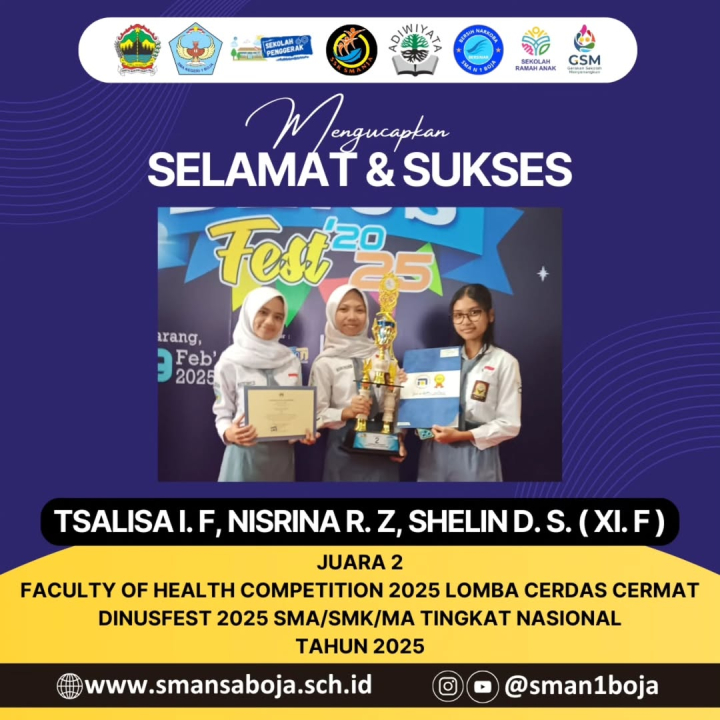 Image of Juara 2 Faculty Of Health Competition 2025 Lomba Cerdas Cermat DINUSFEST 2025 SMA/SMK/MA Tingkat Nasional Tahun 2025