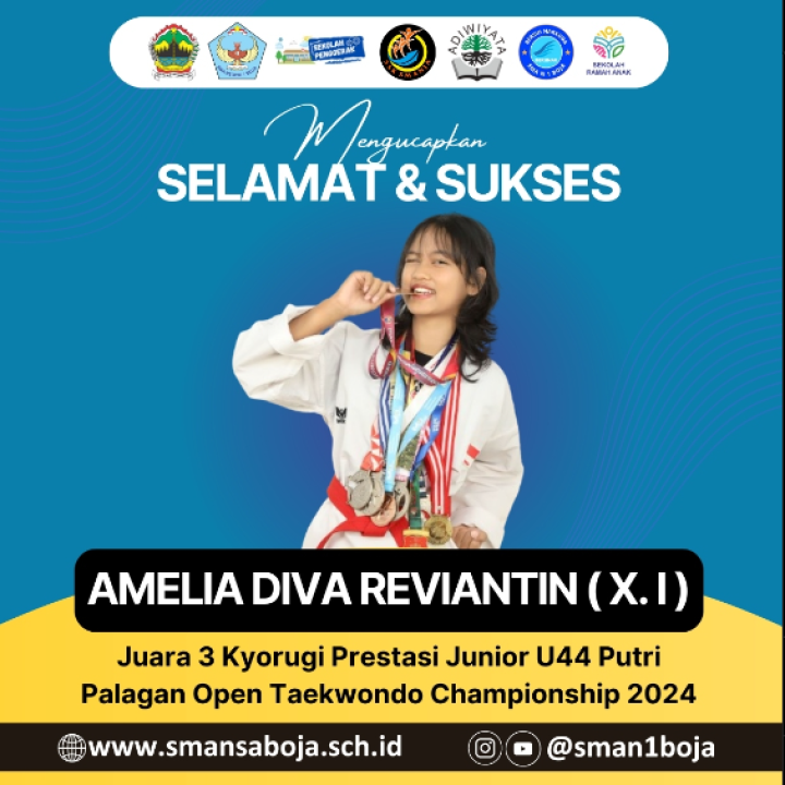 Image of Juara 3 Kyorugi Prestasi Junior U44 Putri Palagan Open Taekwondo Championship 2024