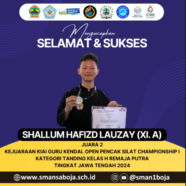 Image of Juara 2 Kejuaraan kiai Guru Kendal Open Pencak Silat Champiomship I Kategori Tanding Kelas H Remaja Putra Tingkat Jawa Tengah 2024